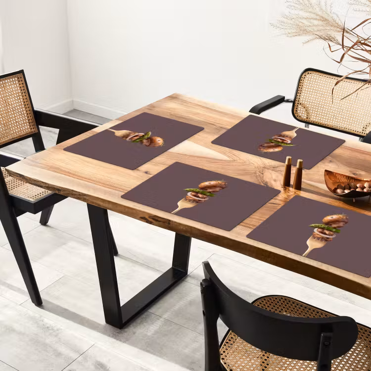 Placemat - 6 stuks - Eten - Gestapeld - Vork — 5