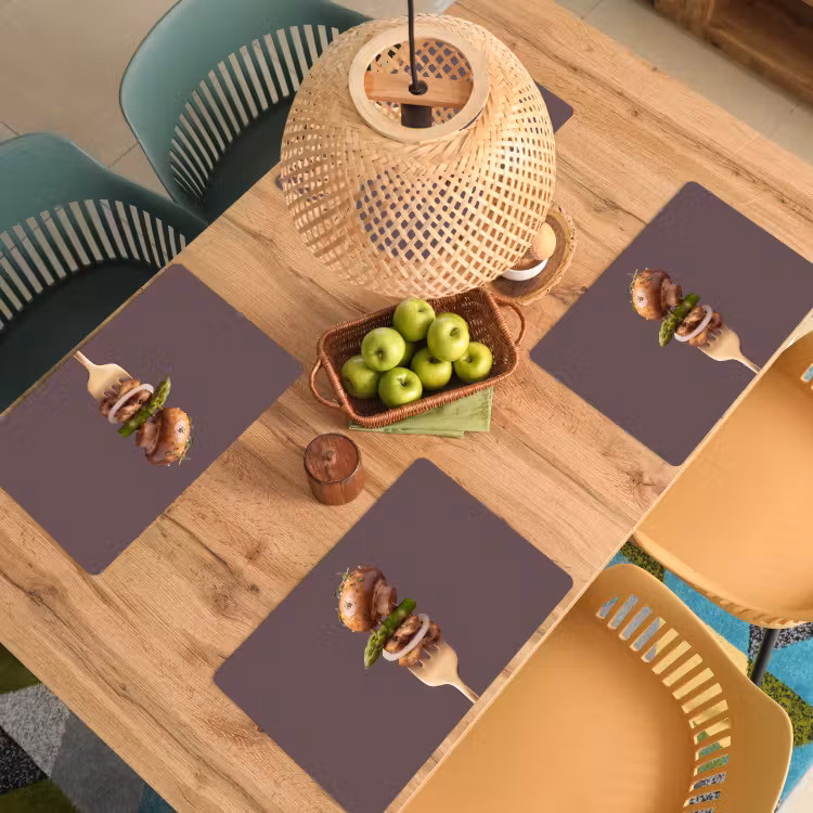 Placemat - 6 stuks - Eten - Gestapeld - Vork — 6