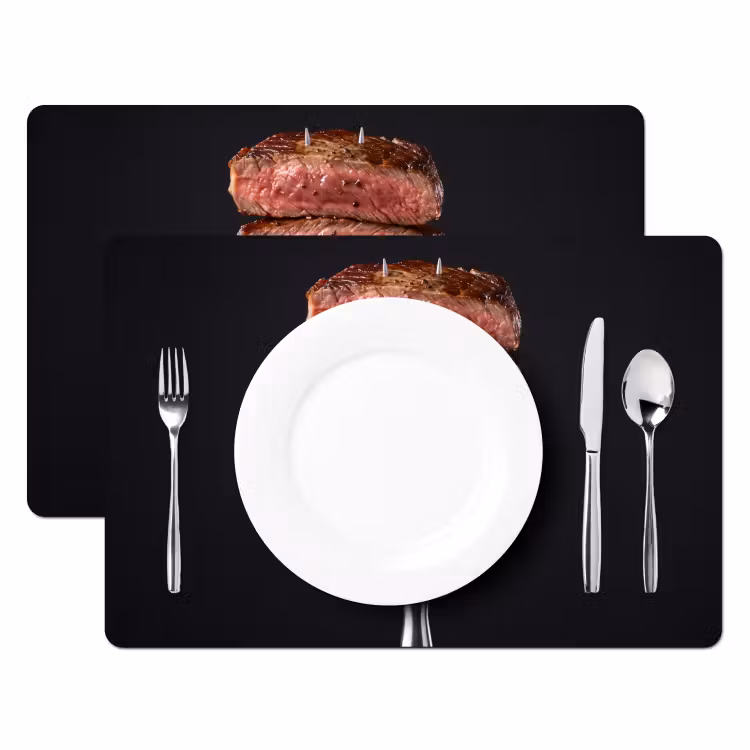 Placemat - 6 stuks - Eten - Rosé - Vork — 2