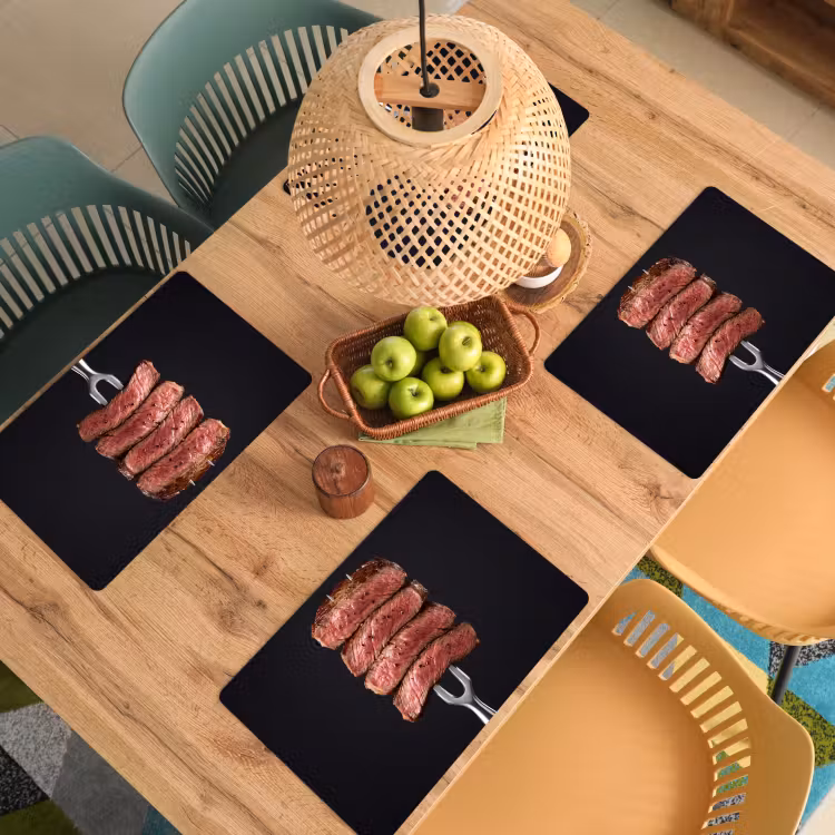 Placemat - 6 stuks - Eten - Rosé - Vork — 6