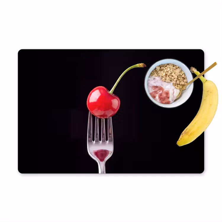 Placemat - 6 stuks - Rode kers - Vork — 1