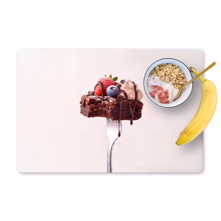 Placemat - 6 stuks - Vork - brownie - aardbei — 1