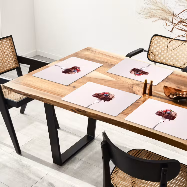 Placemat - 6 stuks - Vork - brownie - aardbei — 5