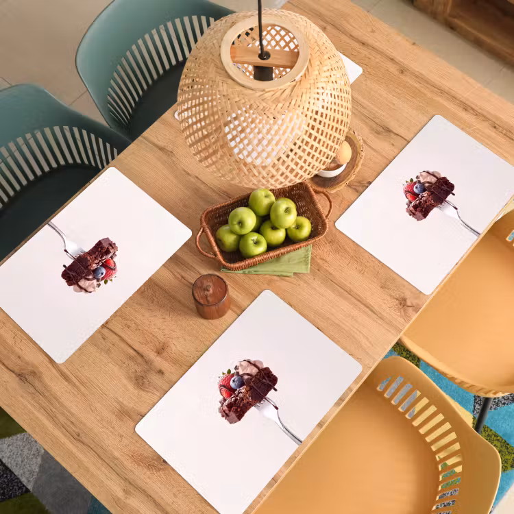 Placemat - 6 stuks - Vork - brownie - aardbei — 6