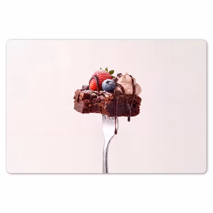 Placemat - 6 stuks - Vork - brownie - aardbei — 7