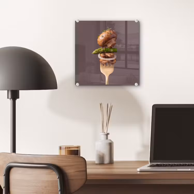 Glas schilderij - Eten - Gestapeld - Vork — 7