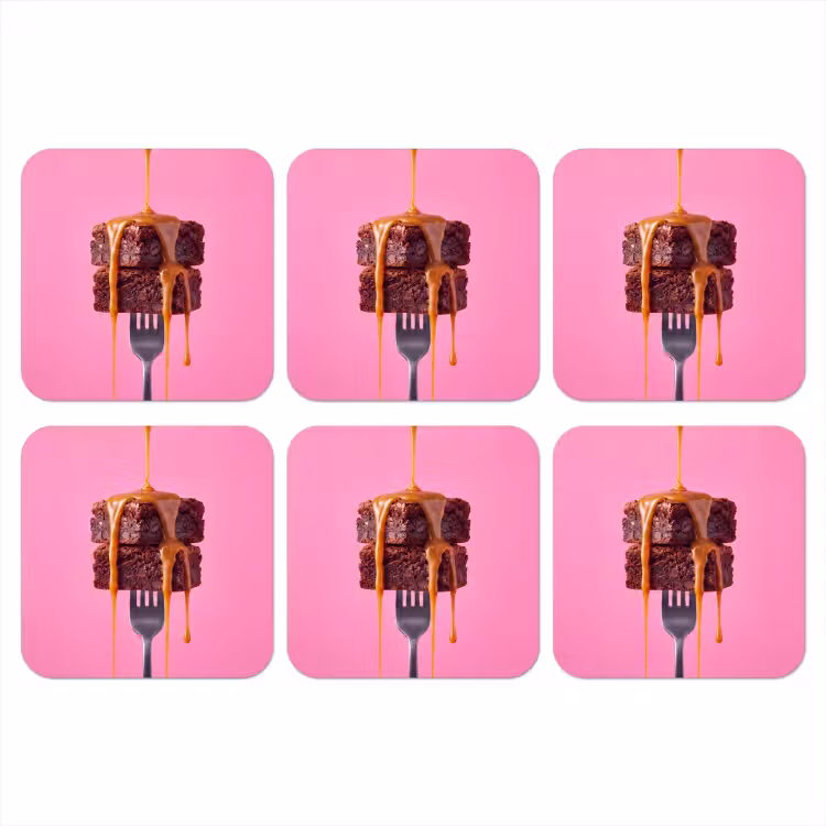 Onderzetter - Brownie - Karamel - Eten — 1