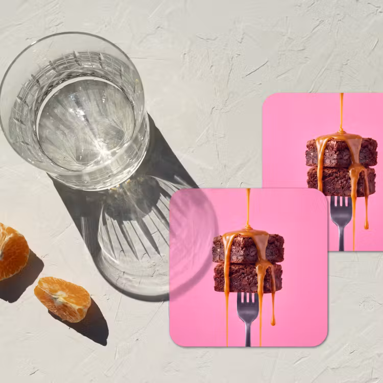 Onderzetter - Brownie - Karamel - Eten — 2