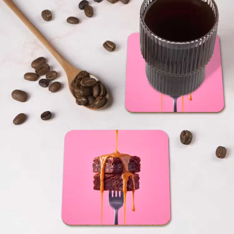Onderzetter - Brownie - Karamel - Eten — 4