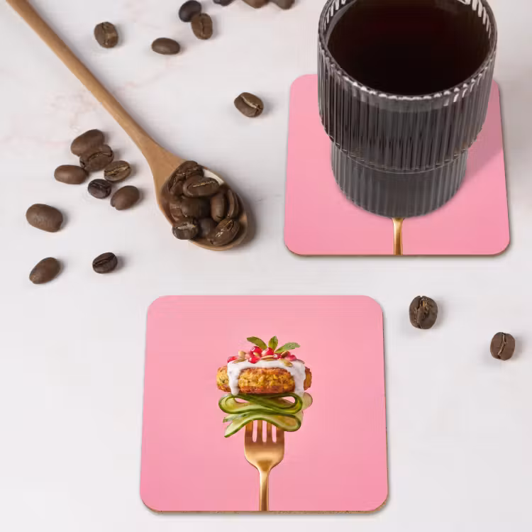 Onderzetter - Eten - Vork - Roze — 4