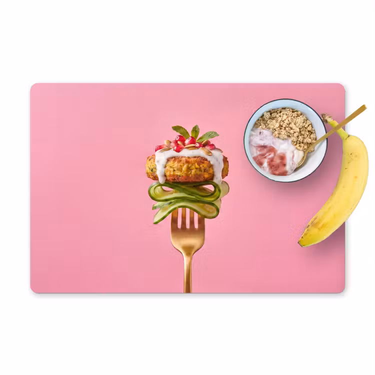 Placemat - 6 stuks - Eten - Vork - Roze — 1