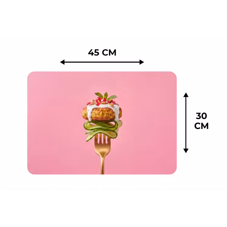 Placemat - 6 stuks - Eten - Vork - Roze — 3