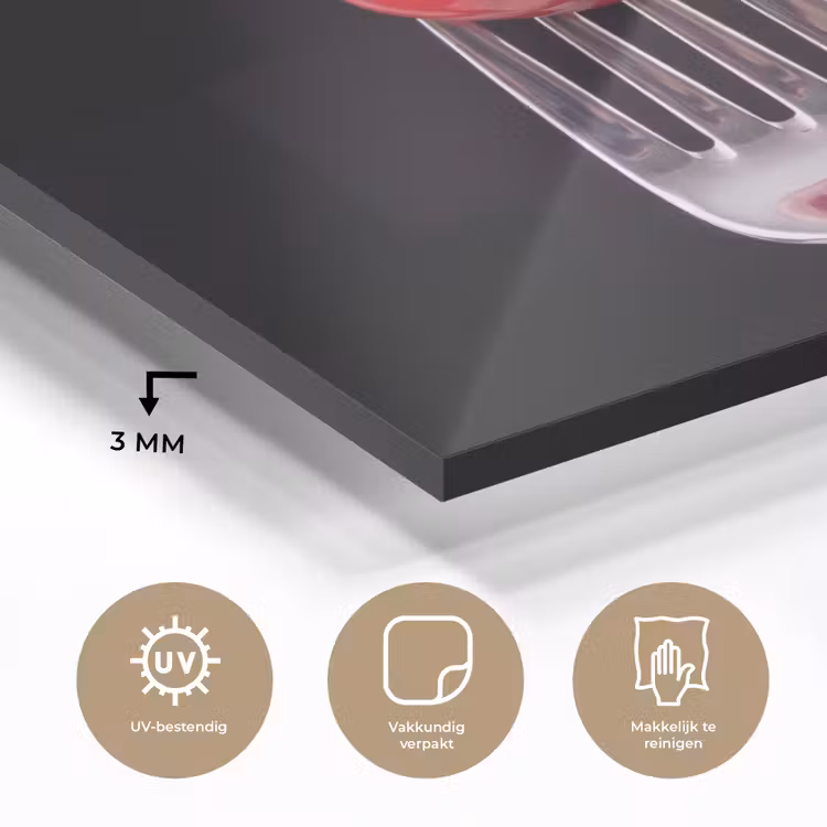 Glas schilderij - Rode kers - Vork — 3
