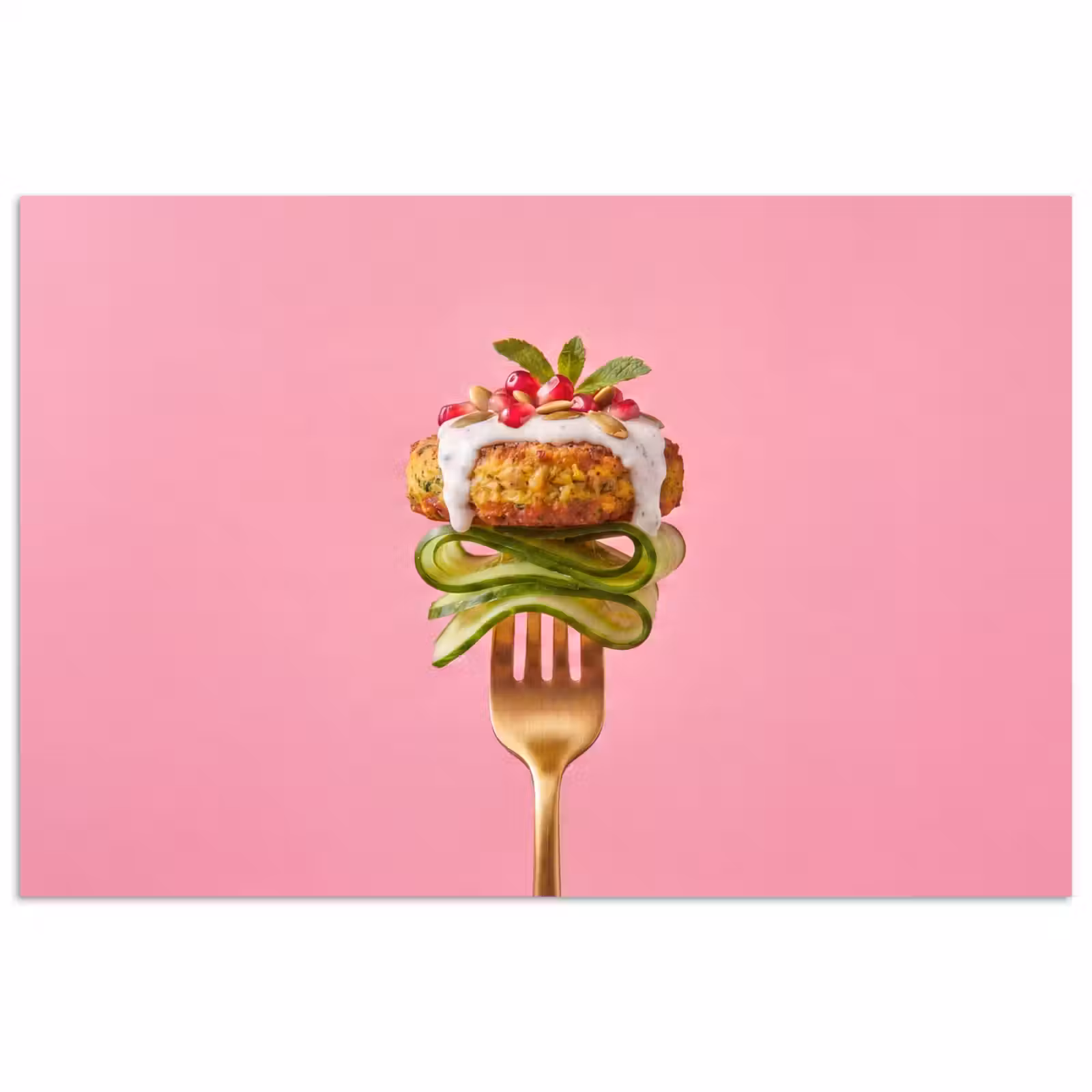 Poster - Eten - Vork - Roze — 1
