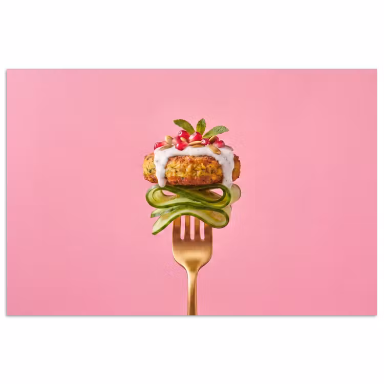 Poster - Eten - Vork - Roze — 1