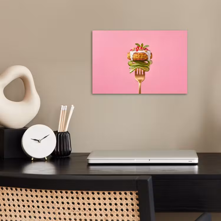 Poster - Eten - Vork - Roze — 2