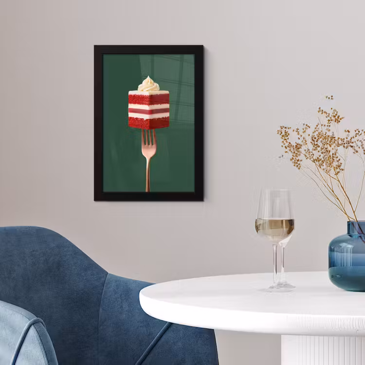 Poster met lijst - Cake - Vork - Rood — 4