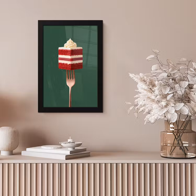 Poster met lijst - Cake - Vork - Rood — 5