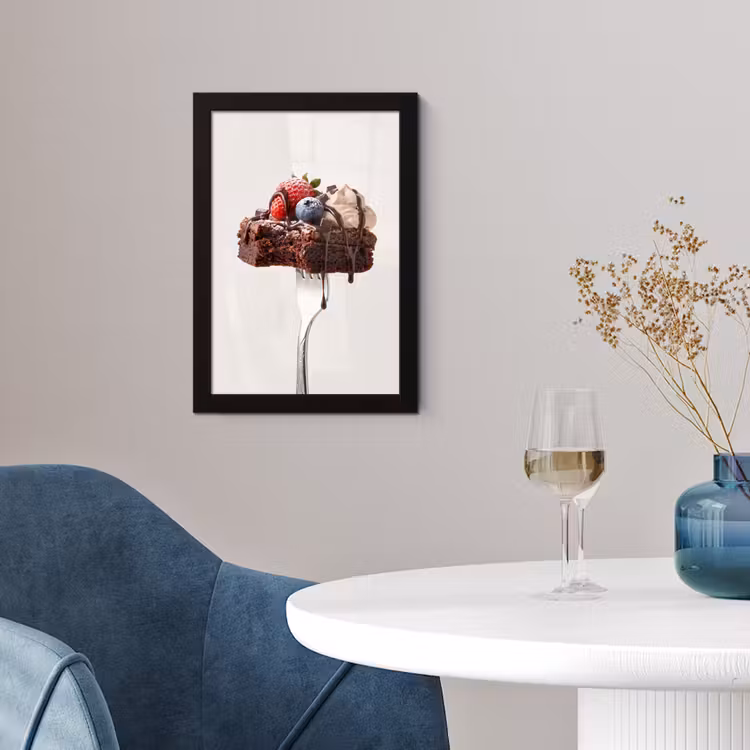 Poster met lijst - Vork - brownie - aardbei — 4