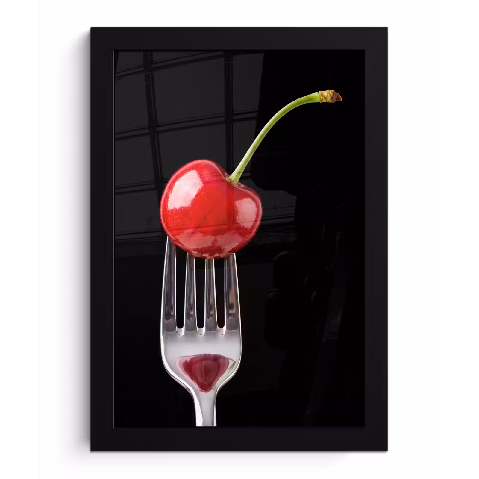 Poster met lijst - Rode kers - Vork — 1