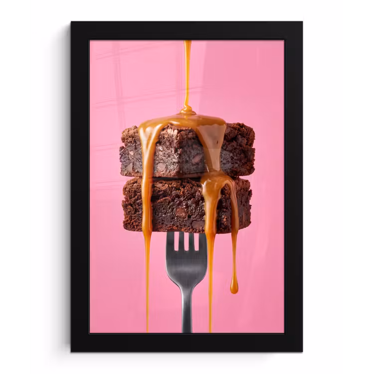 Poster met lijst - Brownie - Karamel - Eten — 1