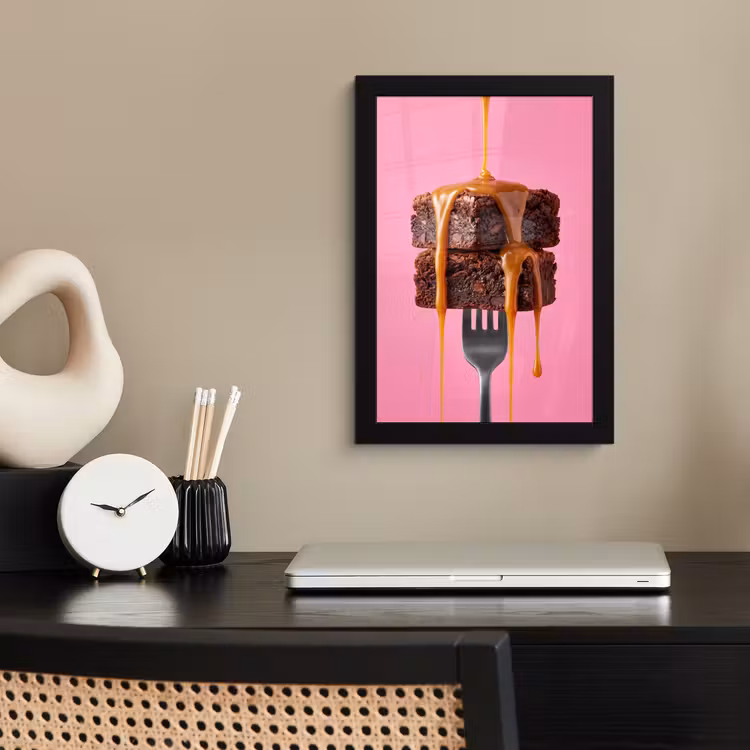Poster met lijst - Brownie - Karamel - Eten — 2