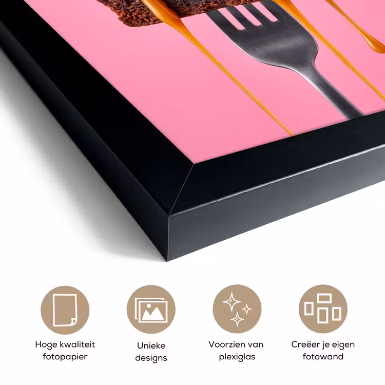 Poster met lijst - Brownie - Karamel - Eten — 6
