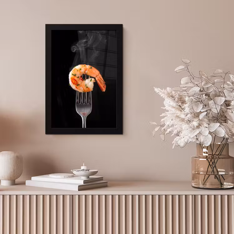 Poster met lijst - Eten - Garnaal - Vork — 5