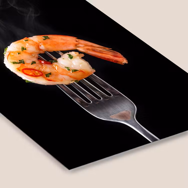 Poster met lijst - Eten - Garnaal - Vork — 7