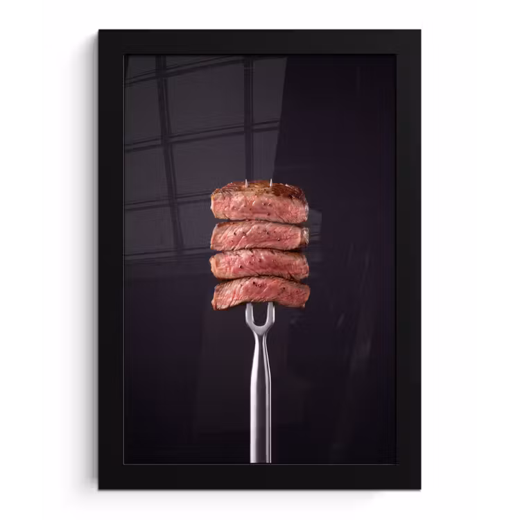 Poster met lijst - Eten - Rosé - Vork — 1
