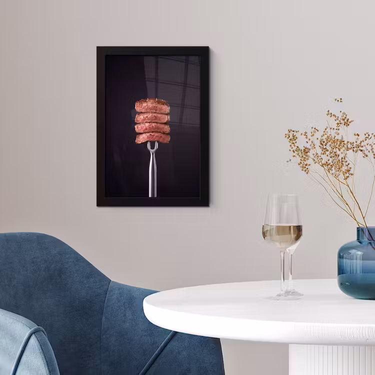 Poster met lijst - Eten - Rosé - Vork — 4