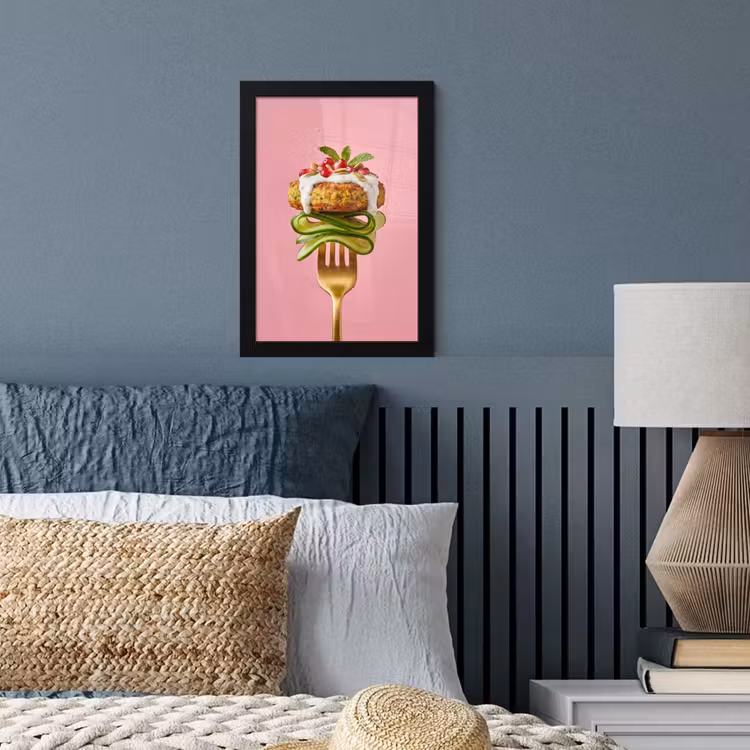Poster met lijst - Eten - Vork - Roze — 3