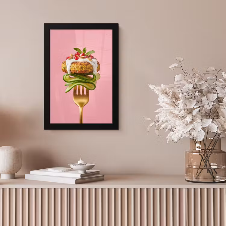 Poster met lijst - Eten - Vork - Roze — 5