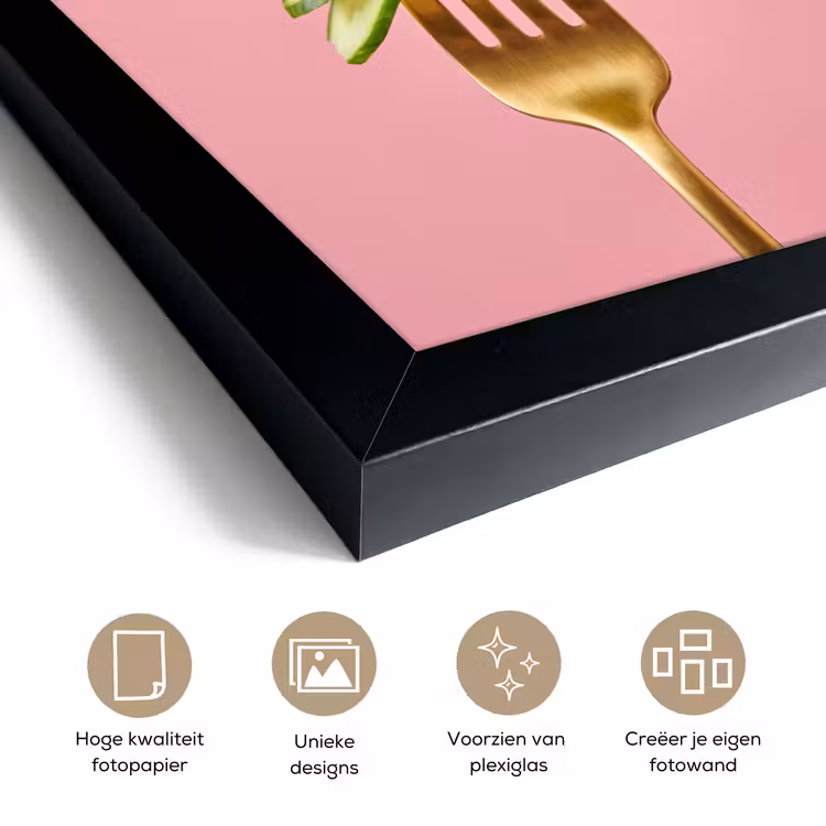 Poster met lijst - Eten - Vork - Roze — 6