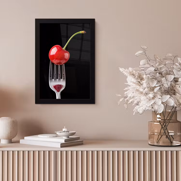Poster met lijst - Rode kers - Vork — 5
