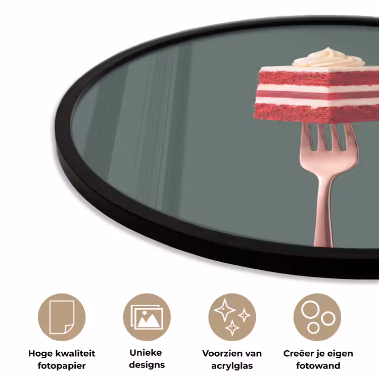 Ronde fotolijst - Cake - Vork - Rood — 2