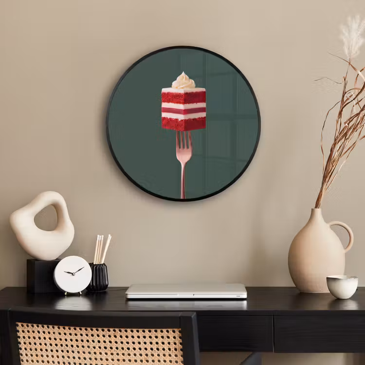 Ronde fotolijst - Cake - Vork - Rood — 3