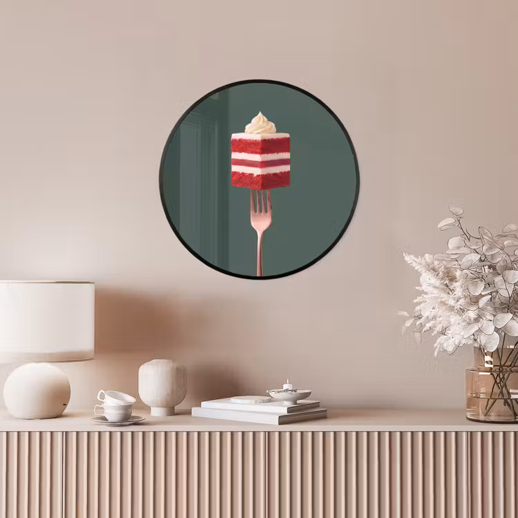 Ronde fotolijst - Cake - Vork - Rood — 5