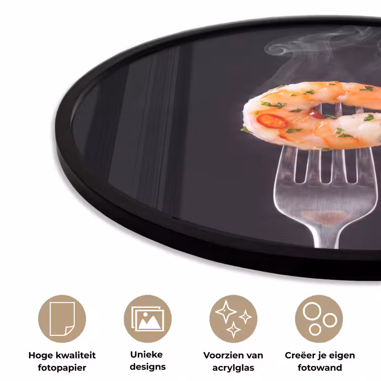 Ronde fotolijst - Eten - Garnaal - Vork — 2