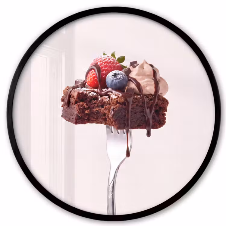 Ronde fotolijst - Vork - brownie - aardbei — 1