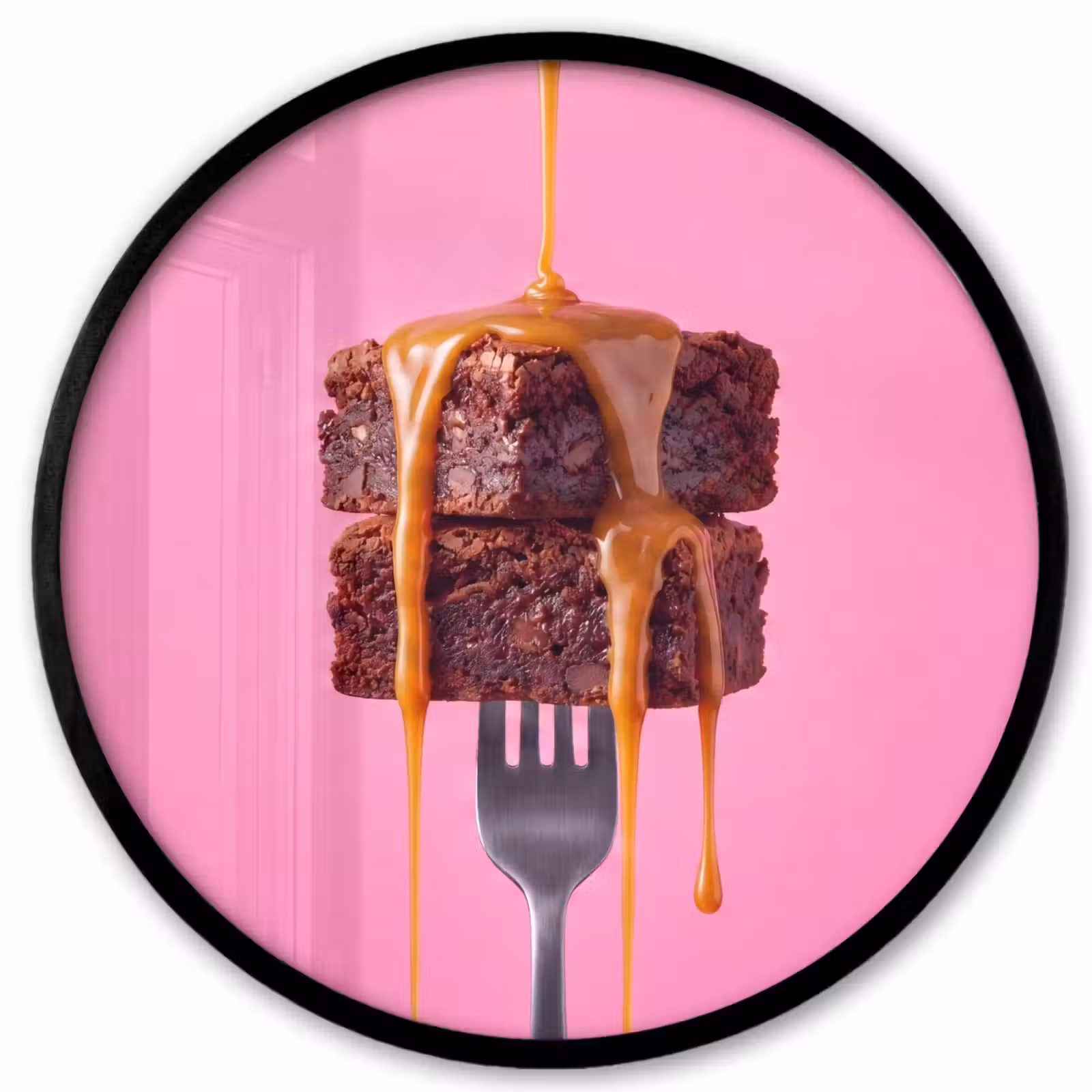 Ronde fotolijst - Brownie - Karamel - Eten — 1
