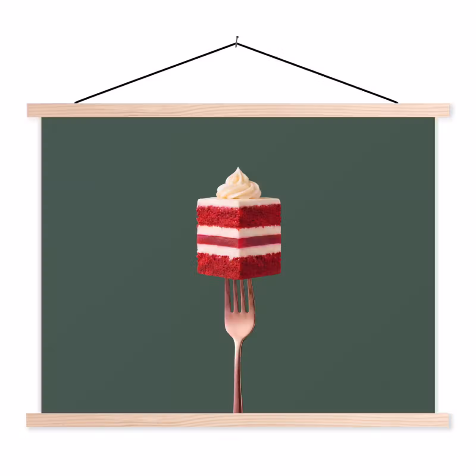 Schoolplaat - Cake - Vork - Rood — 1