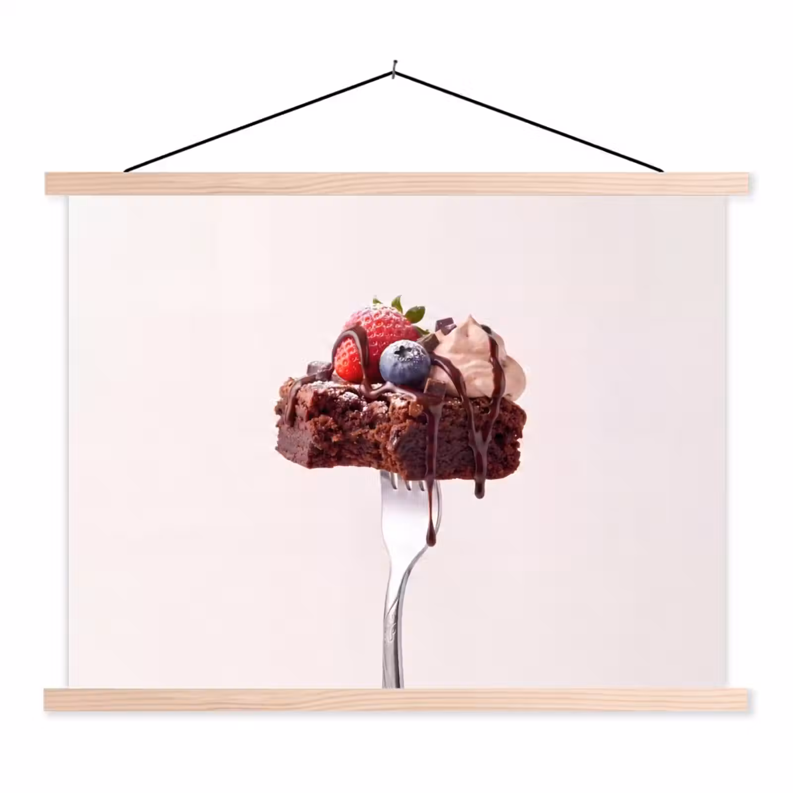 Schoolplaat - Vork - brownie - aardbei — 1