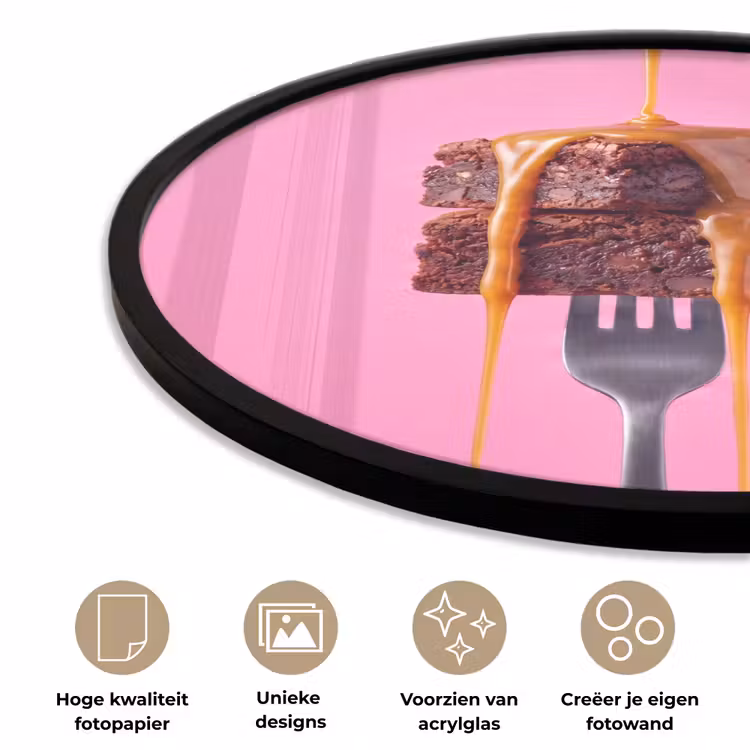 Ronde fotolijst - Brownie - Karamel - Eten — 2