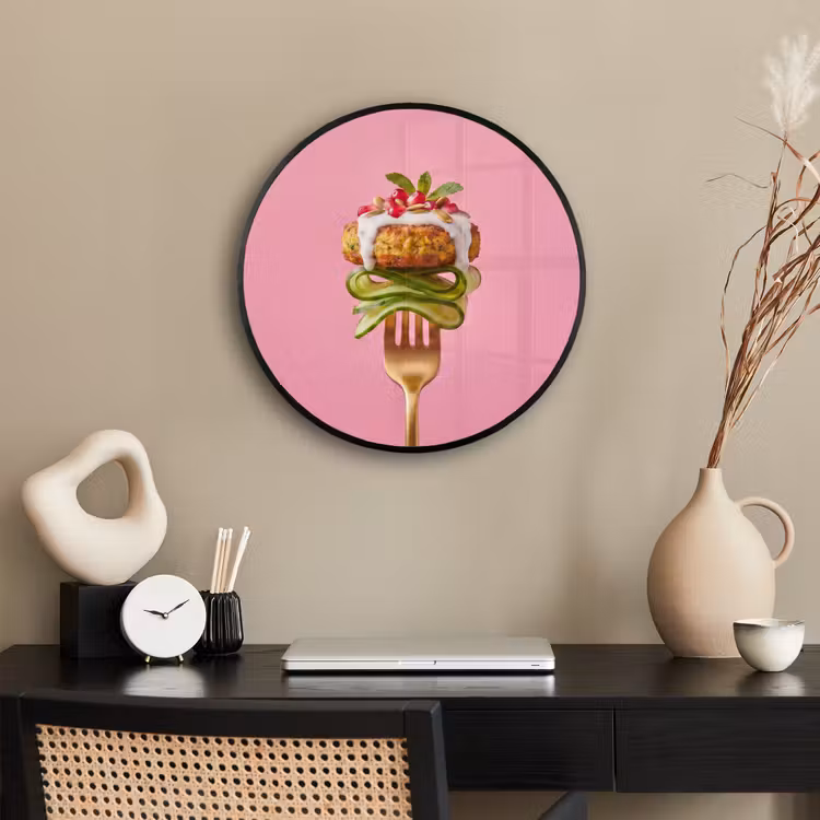 Ronde fotolijst - Eten - Vork - Roze — 3