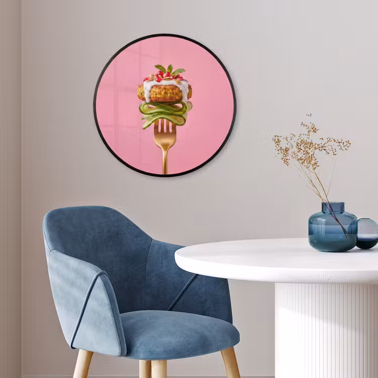 Ronde fotolijst - Eten - Vork - Roze — 4