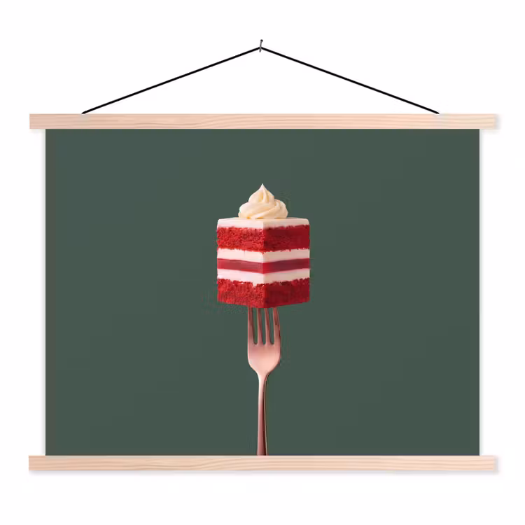 Schoolplaat - Cake - Vork - Rood — 1