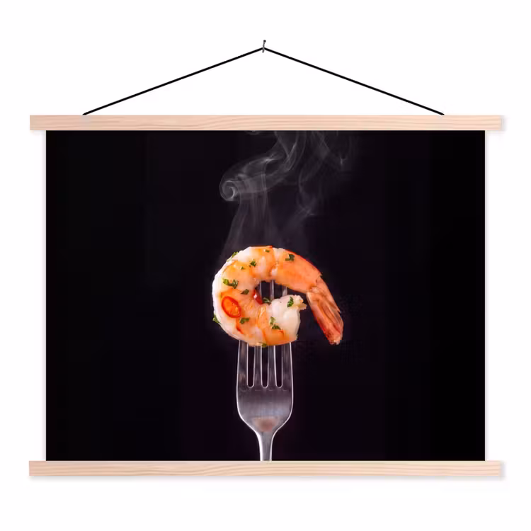 Schoolplaat - Eten - Garnaal - Vork — 1