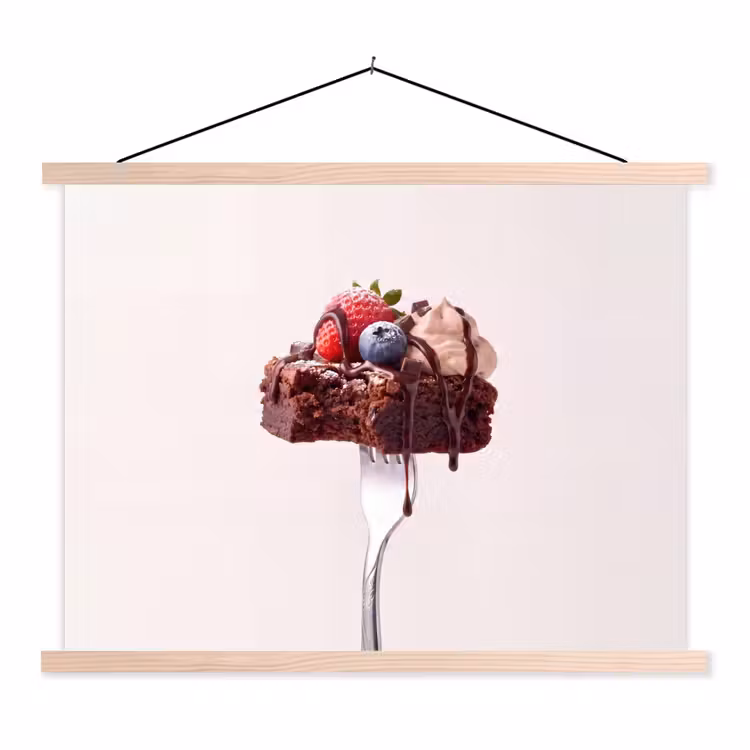 Schoolplaat - Vork - brownie - aardbei — 1