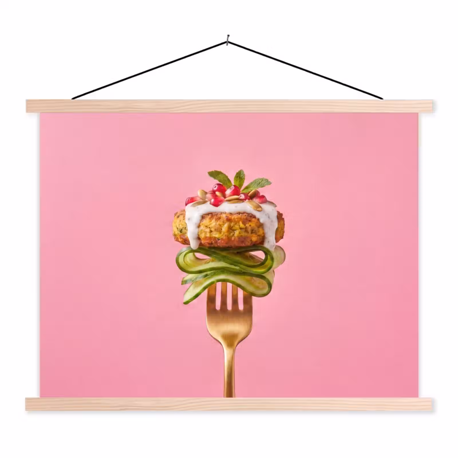 Schoolplaat - Eten - Vork - Roze — 1